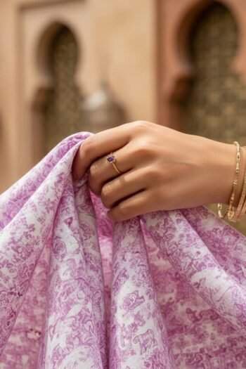 قماش فستان من لينن المطبوع - 1021