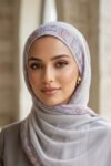 Printed Chiffon Hijab For Women - 061