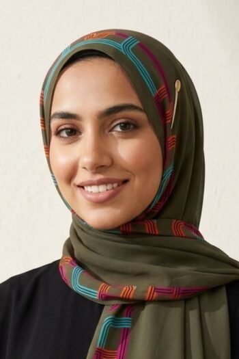 حجاب شيفون مطبوع للنساء – 058